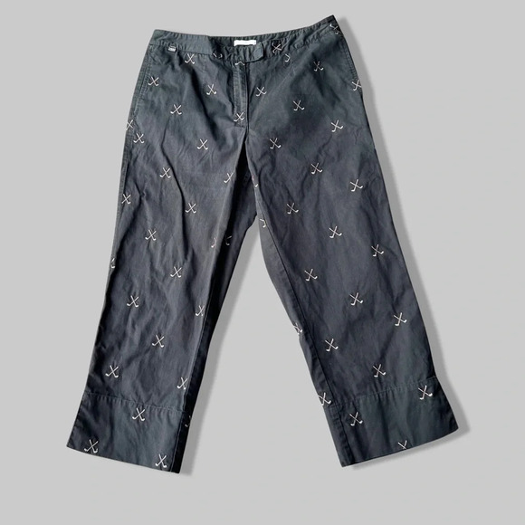 Liz Golf Cathren Golf Club Embroidered  Capri Pants - Picture 1 of 13